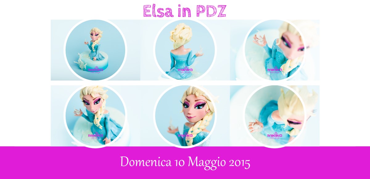 Immagine del personaggio Elsa Frozen in PDZ che realizzeremo al corso di Cake Design